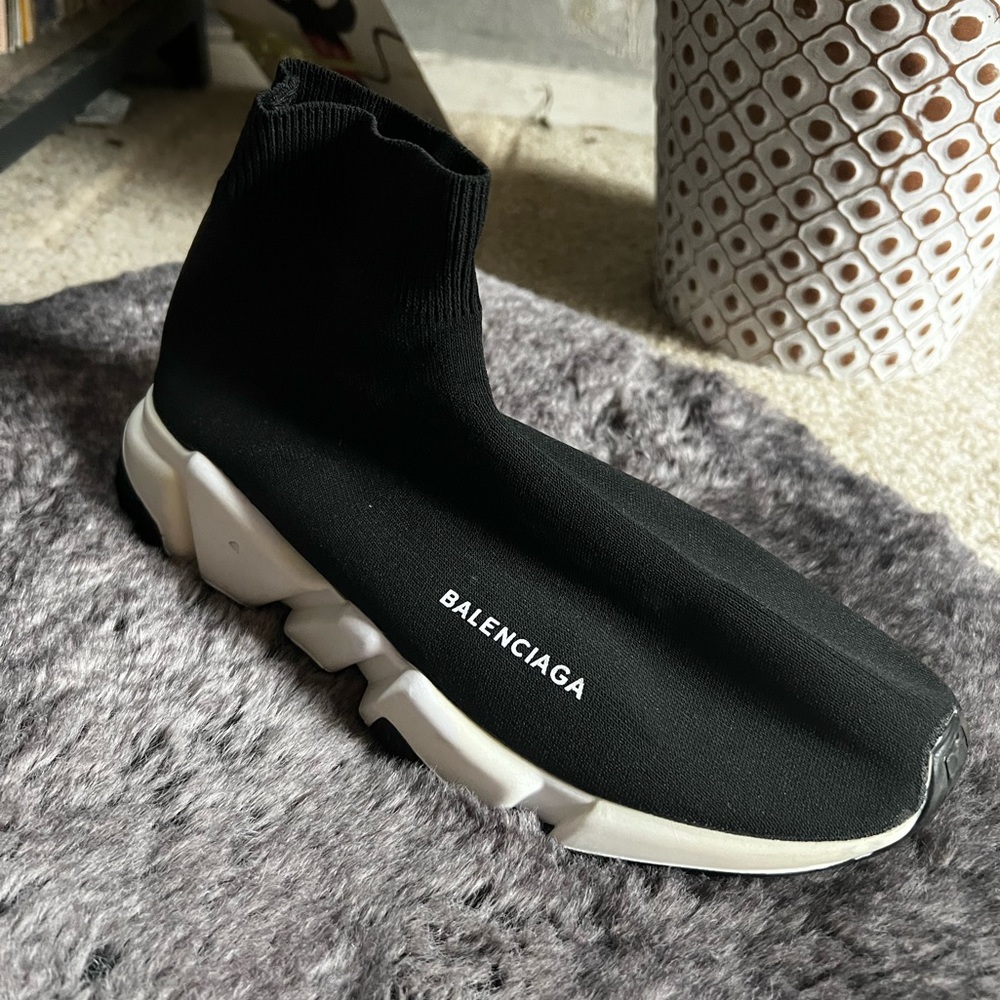 BALENCIAGA
Speed LT logo-print stretch-knit high-top sneakers